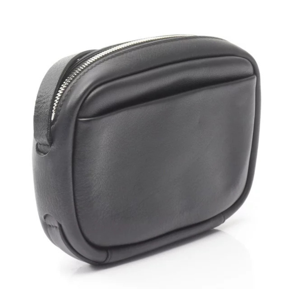 Balenciaga Shoulder Leather Black BAG CAMERA Black